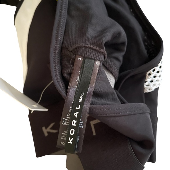 Koral Black and White Mesh Sports Bra - Picture 5 of 6